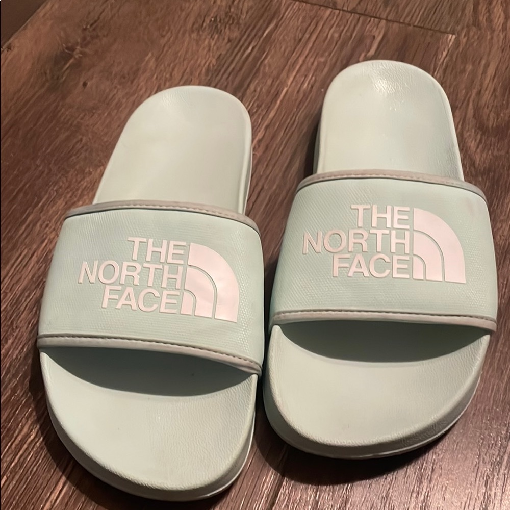 The North Face misty jade slides
